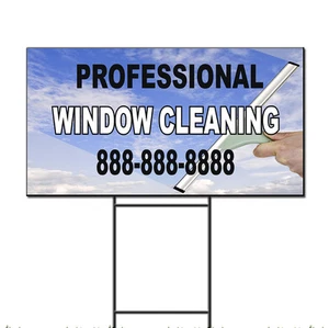 Professiona Window Cleaning Custom Pnone Plastic Yard Sign /FREE Stakes - Picture 1 of 2