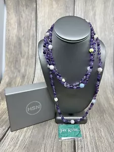 Jay King Mine Finds Amethyst And Multi Gemstone Necklace .925 60" NIB - Picture 1 of 9
