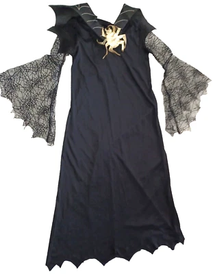Youth Girl's Size M 7-10 Black Spiderwebs Witch Costume by Disguise EC Free Ship - Image 1 of 4