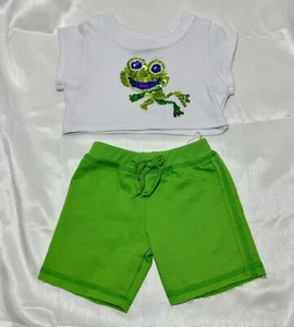 Build A Bear Limited Too Lentejuelas Rana Verde Conjunto Camisa Pantalones RARO - Imagen 1 de 6