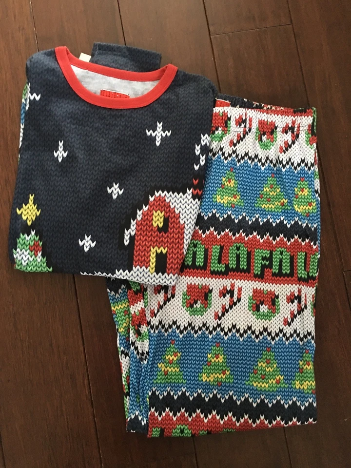 TARGET Womens FA LA LA LA Christmas Pajama Set Size Small Academy Blues