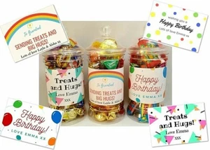 Personalised Birthday filled Sweets /Chocolate jar - Treat - Gift - pick n mix - Picture 1 of 16