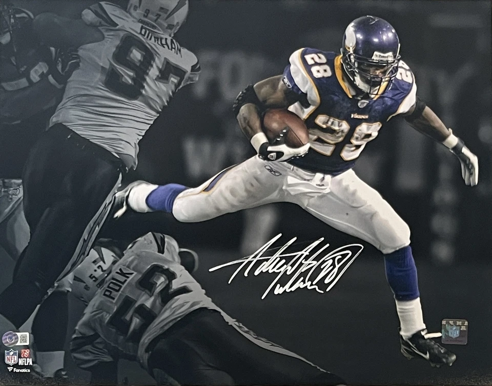 Foto firmada por Adrian Peterson de los Minnesota Vikings 16x20 Beckett 42367 Foto 1 de 1