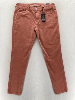 Leggings de pana American Eagle para mujer 14 marrón elástico tiro bajo ajustado tobillo Foto 1 de 4