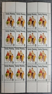 Scott #1455 Family Planning Matched Set - Plate Blocks of 4 Stamps - MNH P#33384 - Image 1 of 2