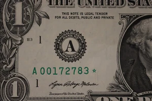 Billete estrella 2021 $1 bloque "A" funcionamiento bajo. TAMAÑO TOTAL 640K/640K RUN.  SN A 00172783* - Imagen 1 de 3