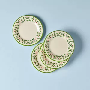 Lenox Melamine / Plastic Christmas HOLIDAY Salad Plates - Set of Four - N/O - Picture 1 of 1