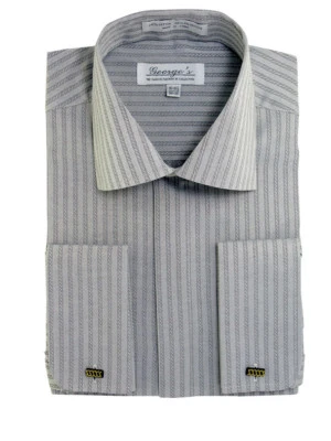 Camisa Hombre 60% Algodón 40% Poliéster Puño Francés Tono y Tono Por Milano moda SG30 Foto 1 de 4