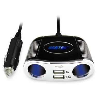 Cargador Doble USB 3.1 A y Base Doble Encendedor de Cigarrillos Foto 1 de 4