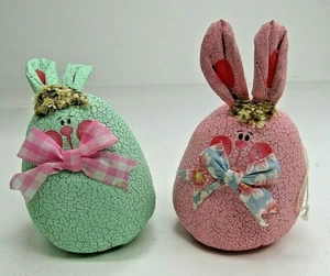 Crackle Paint Ei Hase Ornamente Pastell Ostern Frühling - Bild 1 von 5
