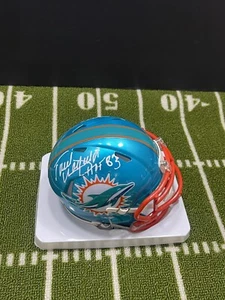 PAUL WARFIELD SIGNED MIAMI DOLPHINS FLASH MINI HELMET HOF 1983 BECKETT COA RARE - Picture 1 of 3