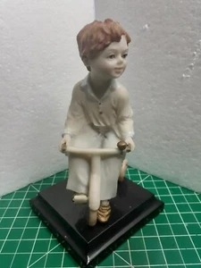 Vintage Florence Boy on Tricycle Figurine Ceramic Resin Circa1980's - Picture 1 of 10