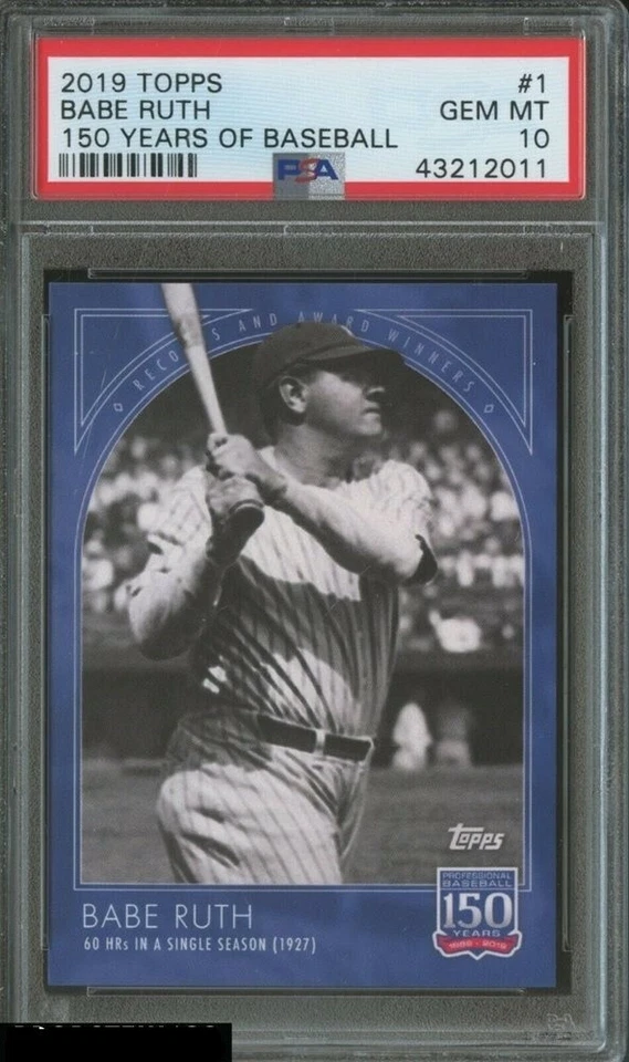 2019 BABE RUTH TOPPS 150 YEARS OF BASEBALL PSA 10 GEM MINT HOF NEW YORK YANKEES - Image 1 of 1