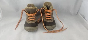 OshKosh B’gosh Marley Boys Winter Boots Sz 9 Brown Suede Leather Fur Lined Tie - Picture 1 of 7