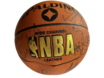 Баскетбольный мяч Trailblazers - Nuggets с автографом 1987-88 NBA сертификат подлинности Зал славы BAS - Изображение 1 из 4