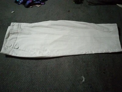 Женские пуговицы-капри цвета слоновой кости в тонкую полоску на молнии Attention - Изображение 1 из 4