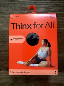 Thinx for All All Day Absorbency Leakproof Period Underwear Lace Trim Black XL - Picture 1 of 5