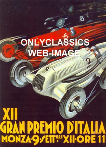 1934 MERCEDES BENZ GRAND PRIX AUTO RACING ART DECO MONZA 11X17 POSTER GRAPHICS Cover