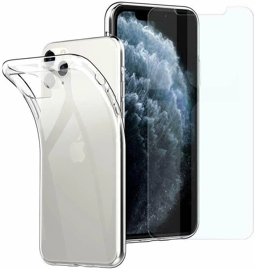 Pellicola in vetro e cover in silicone slim per APPLE IPHONE 11 PRO MAX (6,5") - Immagine 1 di 1