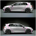 2Er Set 10M Zierstreifen Auto 15Mm Schwarz Glanz And Neon Pink