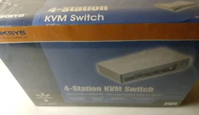 Linksys 4 Station CPU Switch Model SVIEW04 Silver 4 Port New Sealed - Image 1 of 4
