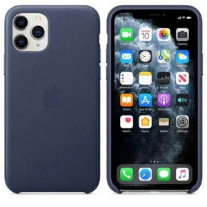 Véritable Apple IPHONE 11 Pro Cuir Étui/Housse - Bleu Nuit - Neuve - Photo 1 sur 11