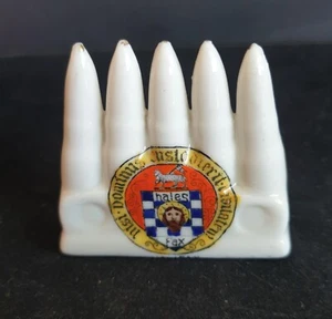 WW1 British Crested China 5 x Round Clip by Arcadian China with Halifax Crest - Picture 1 of 12