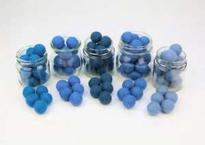 10 Filzkugeln 1cm / 2,5cm Blautöne Basteln Filzball Girlande Baby Mobile basteln - Bild 1 von 27