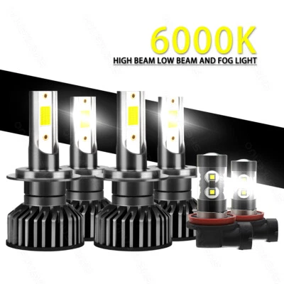 For BMW 525i 530i 540i 2001-2003 6pcs LED Headlight Bulbs Hi Lo Beam Fog Light - Image 1 of 4