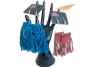 PAPARAZZI Macrame Pierced Earrings Dangle 5.5" Drop LtWt Ear Hooks Silvertone - Picture 1 of 5