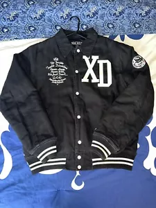 10 Deep Varsity Jacket size Large Black Cats - Picture 1 of 7