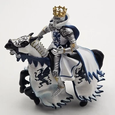 Papo CABALLERO DRAGÓN AZUL con Espada Caballo de Guerra Rey Príncipe Armadura Figura *SIN ESCUDO Foto 1 de 4