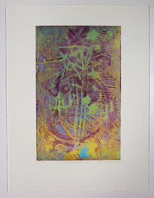 Aki Roland: Farbradierung "Composition " 5/10 Ex. von 1967 - Bild 1 von 4