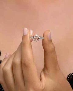 1.50Ct Vivid Pink Lab Grown CVD Diamond IGI 14k White Gold Engagement Ring - Picture 1 of 11