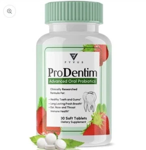 Prodentim Chewable Tablets for Gums and Teeth Oral Probiotics Strawberry (30 ct) - Picture 1 of 6