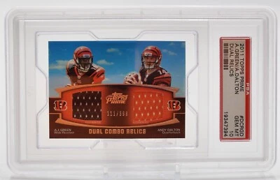 2011 Topps Prime Dual Combo Relics AJ Green Andy Dalton Rookie Jersey 111/398 - Image 1 of 2