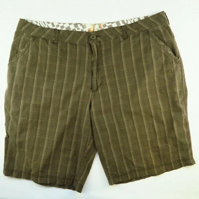Pantalones Cortos OP Ocean Pacific Marrón Rayas Vintage Años 90 Algodón Hombres 42 Frente Plano Informales Foto 1 de 4