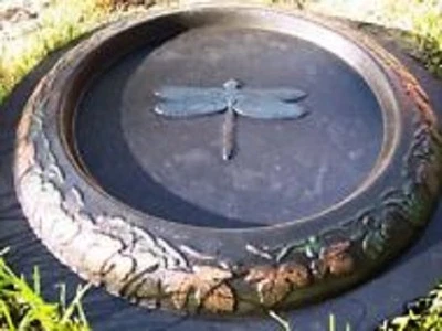 Libélula Birdbath Molde Cemento Yeso Molde 16" x 1.5" Grueso Sujeción 1/2" Agua Foto 1 de 3