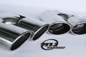 Par de tubos de escape ovalados dobles de acero inoxidable para adaptarse al estilo Mercedes AMG - Imagen 1 de 7