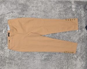 NEW Talbots Women's Size 12 Chino Chatam Ankle Pants  Brown Cotton Blend Zip Sol