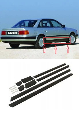 SET LEFT RIGHT LOWER DOOR MOLDING TRIMS 8PCS.  FITS FOR AUDI 100 C4 A6 1991-1997 - Image 1 of 4