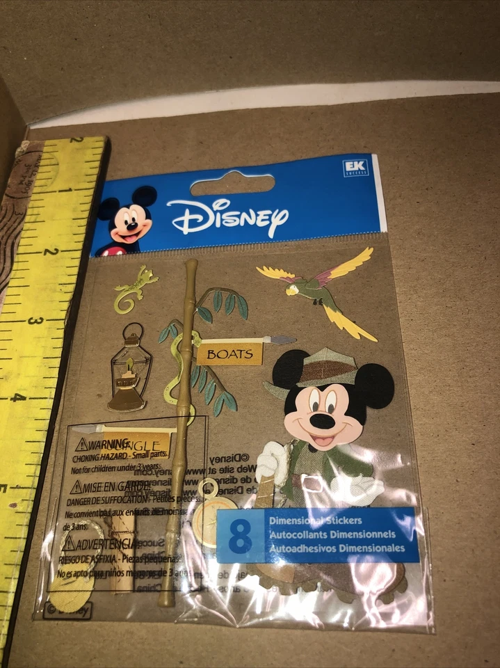 EK SUCCESS-JOLEE-RARE-DISNEY-JUNGLE MICKEY-8pc DIMENSIONAL -HARD TO FIND  - Image 1 of 1