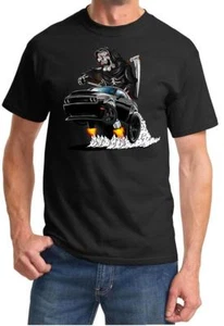 SRT Demon Challenger Reaper Skeleton Black Car Design Tshirt NEW - Picture 1 of 12