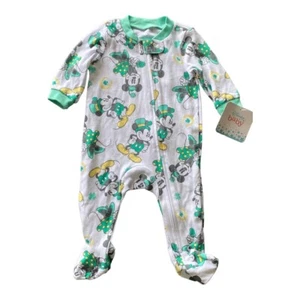 Disney Mickey & Minnie Mouse St. Patrick's Day Schläfer Säuglinge 0-3 Monate - Bild 1 von 3