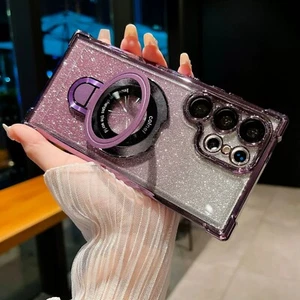 Case For Samsung S25 Ultra S24 FE S23 S22 Magsafe Glitter Magnetic Holder Cover - Picture 1 of 19