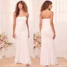 Lulus Ceremony of Us White Lace Strapless Trumpet Wedding Formal Maxi Dress S