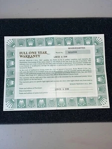Rolex Certificate Paper Guarantee/Garantie 64260 Oyster - Picture 1 of 2