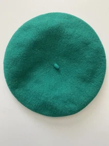 Sombrero Boina Vasca, Verde, Forrado Satinado, 100% Lana, Retro, Francés, De Colección - Imagen 1 de 4