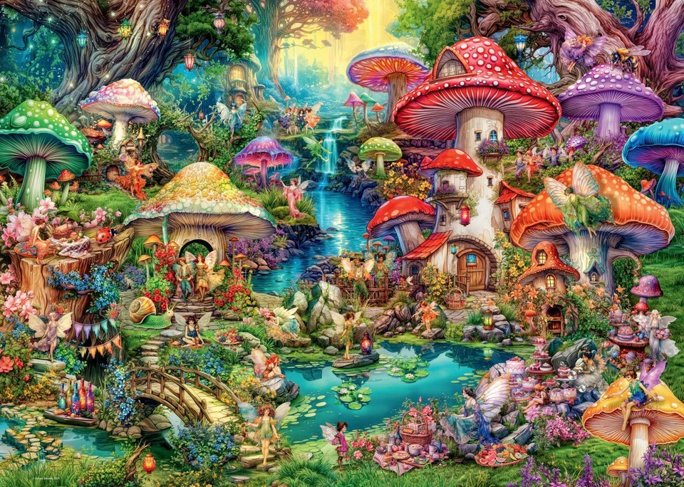 Ravensburger Merry Mushroom Village Jigsaw Puzzle (1000 Pieces) - Image 1 of 1