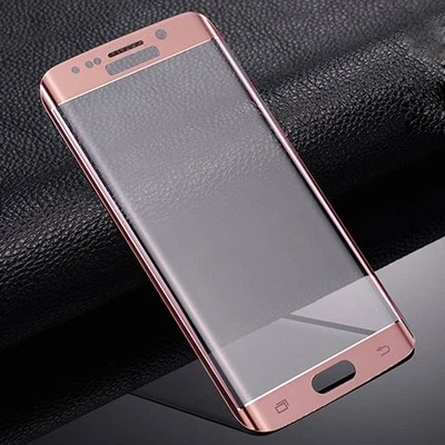Protector de Pantalla de Vidrio Templado Curvo ORO ROSA iPhone Samsung S6 S7 Edge S8 Foto 1 de 3